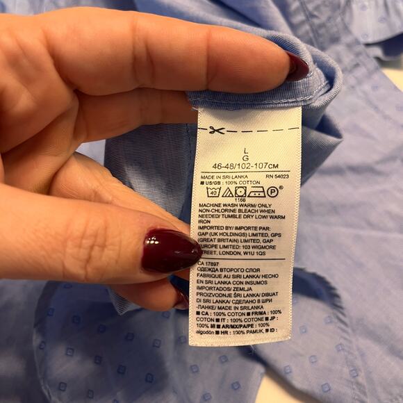 Banana Republic Luxe Poplin Short Sleeve Grant Slim Fit Button Down Shirt Large - Picture 5 of 8